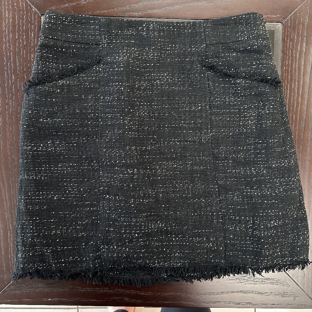 *LOFT* Black x White Fringe Skirt Size 2